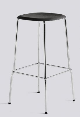 Soft Edge 85 Low stool chrome / BLACK Hay SINGLE PIECES